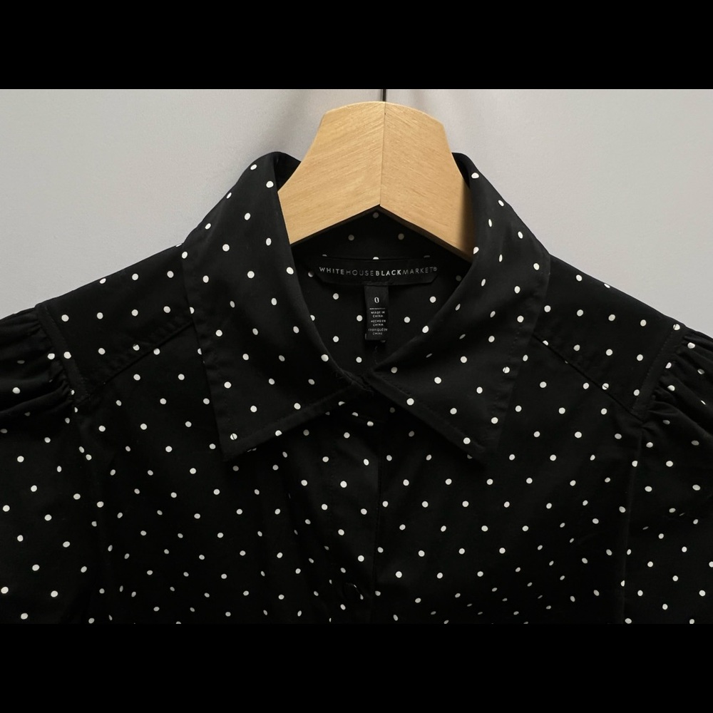 WHBM polka dot dotted shirt dress, 0 - Picture 6 of 16